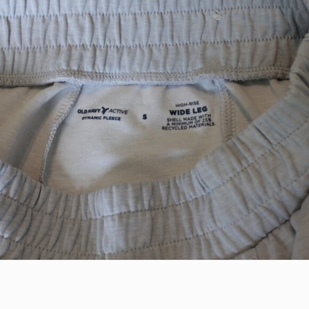 Old Navy Active Light Gray Wide Leg Pants Dynamic Fleece High Rise - Picture 2 of 4